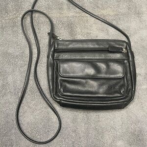 Fossil Womens Vintage Black Small Leather Crossbody Purse Handbag